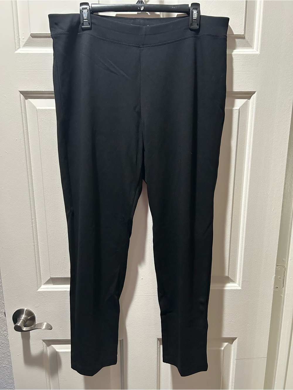 Eileen Fisher Women’s Black Slim Stretch Pull-On Straight Leg Pants Size Large